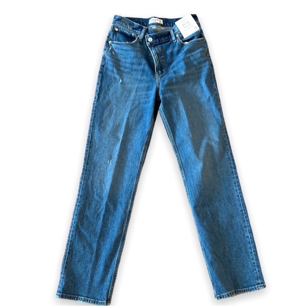 ABERCROMBIE NEW 90s ultra high ruse straight blue jeans Sz 28